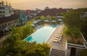 Flock of Birds Above Rooftop Pool | The Aviary Hotel