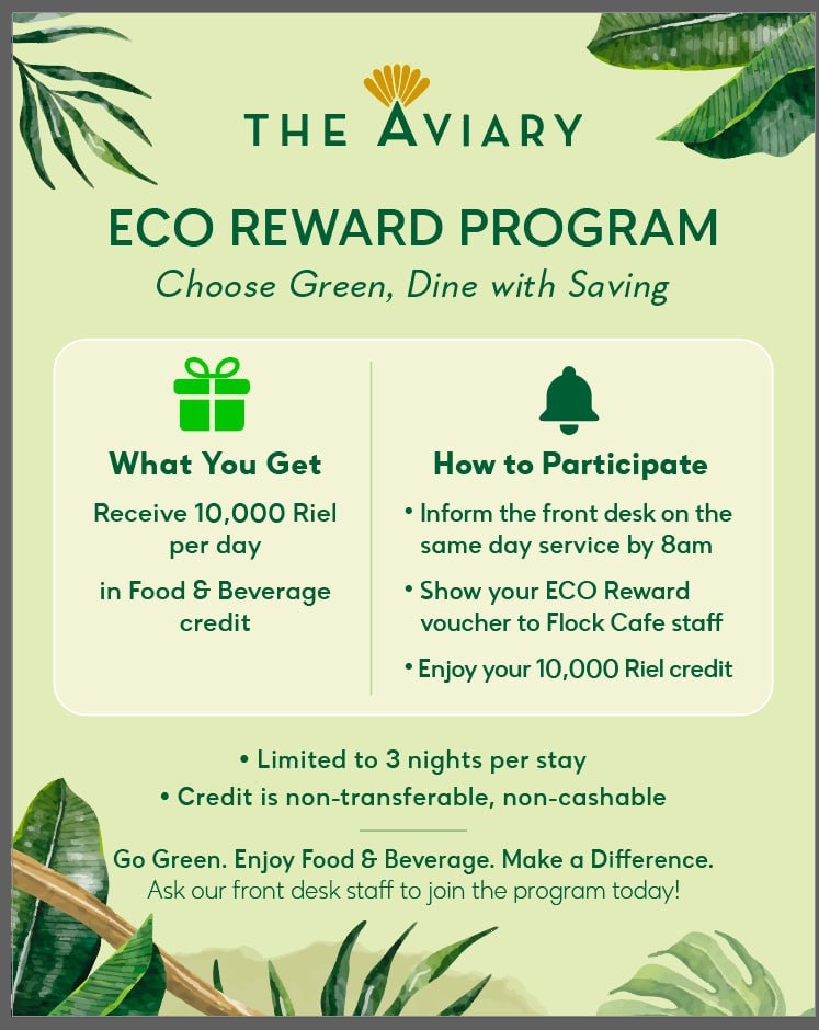 Eco Reward Program at The Aviary Hotel