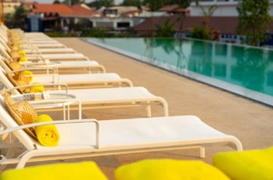Rooftop Pool Sun Loungers | The Aviary Hotel