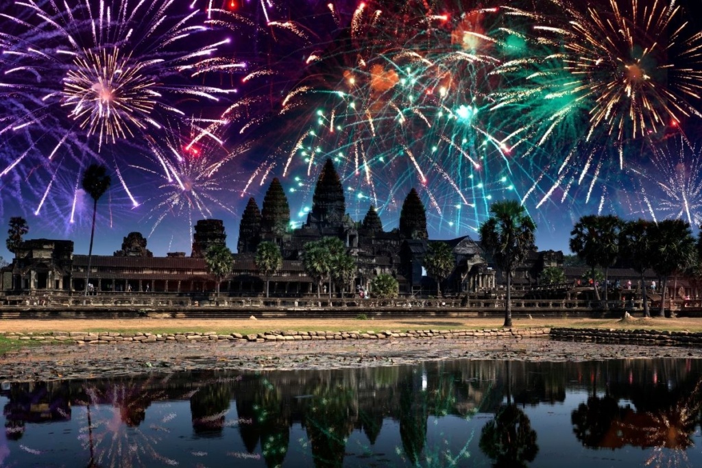 Fireworks at Angkor Wat