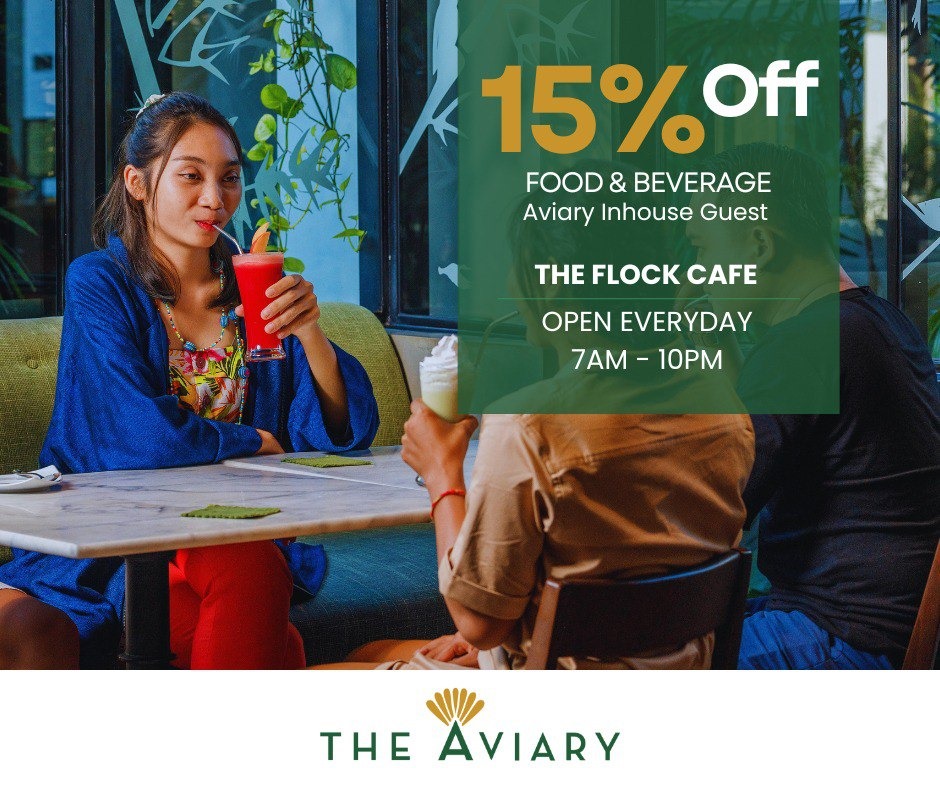 The Aviary Hotel 15% Off promotion at The Flock Cafe